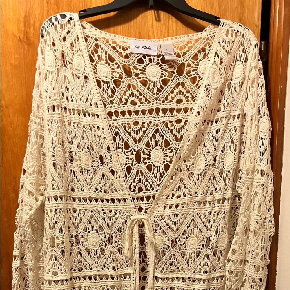 Cream Crochet Sweater